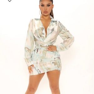 Tati Tie Dye Satin Mini Dress